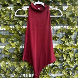 Burgundy Sleeveless Women’s Bodysuit 