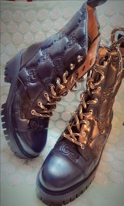 🖤 AUTHENTIC GUCCI GG MATELASSÉ COMBAT BOOTS 🖤