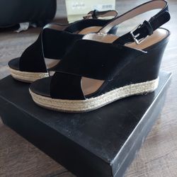 H By Halston Stella Slingback Crossover Espadrille Wedges Women's 8M