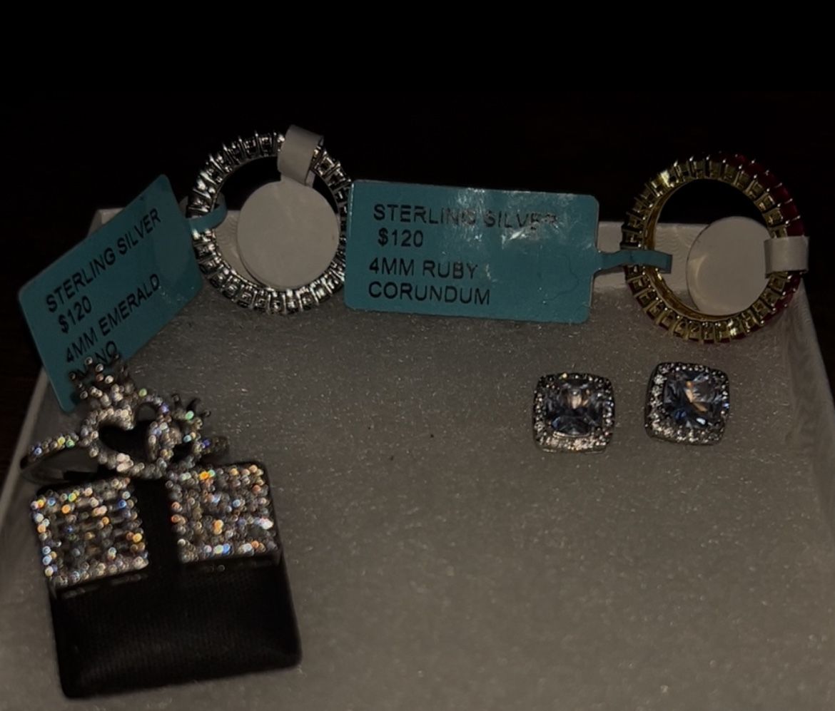NEW Sterling Silver Jewelry Set w/ Moissanite Ring + 23 Bonus Rings 💍 OR BEST OFFER TAKES IT