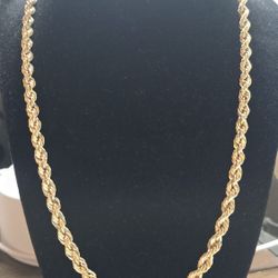 18k Gold Rope Chain 22inch 💯% Real Gold
