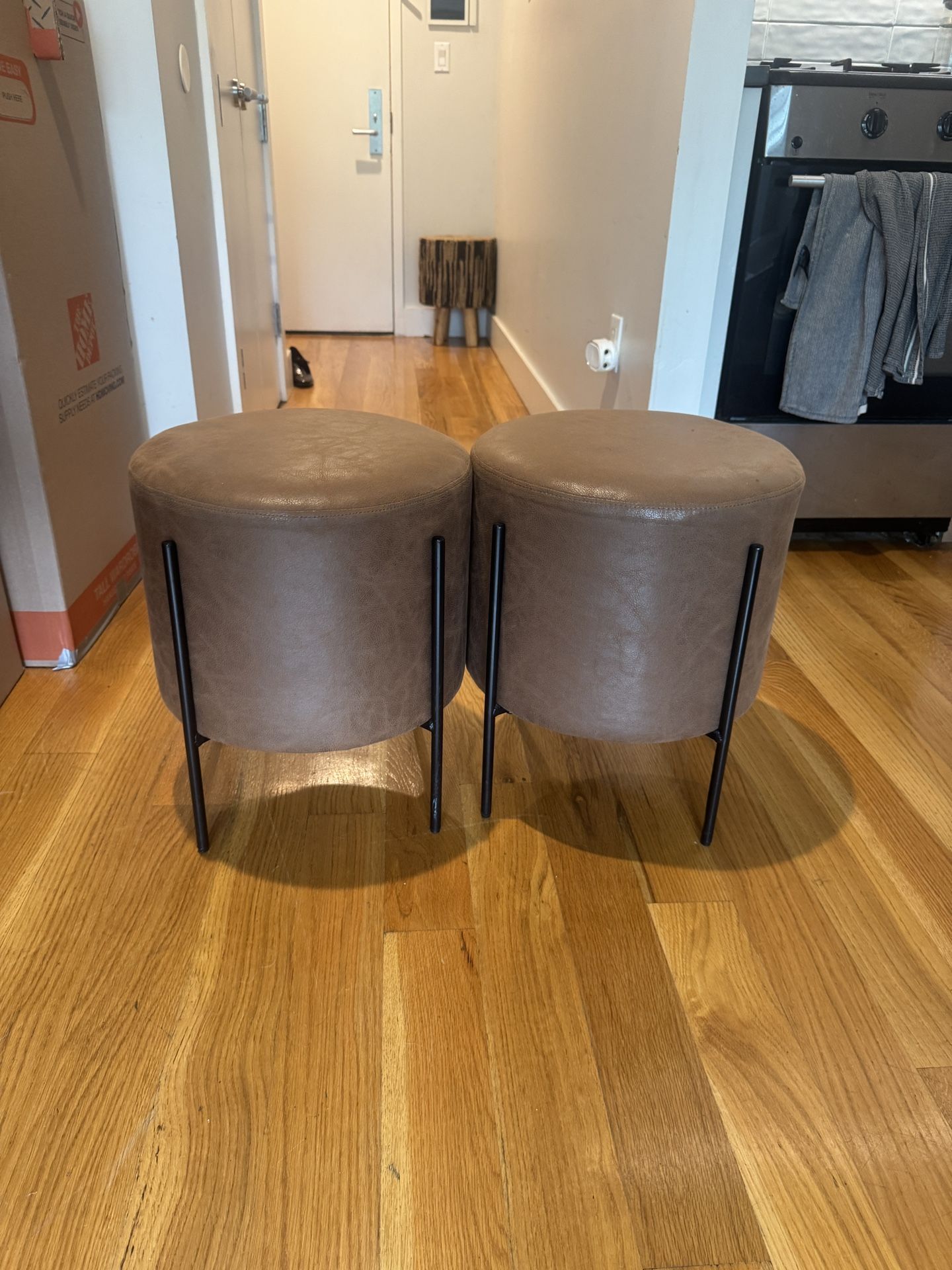 Faux Leather Stools