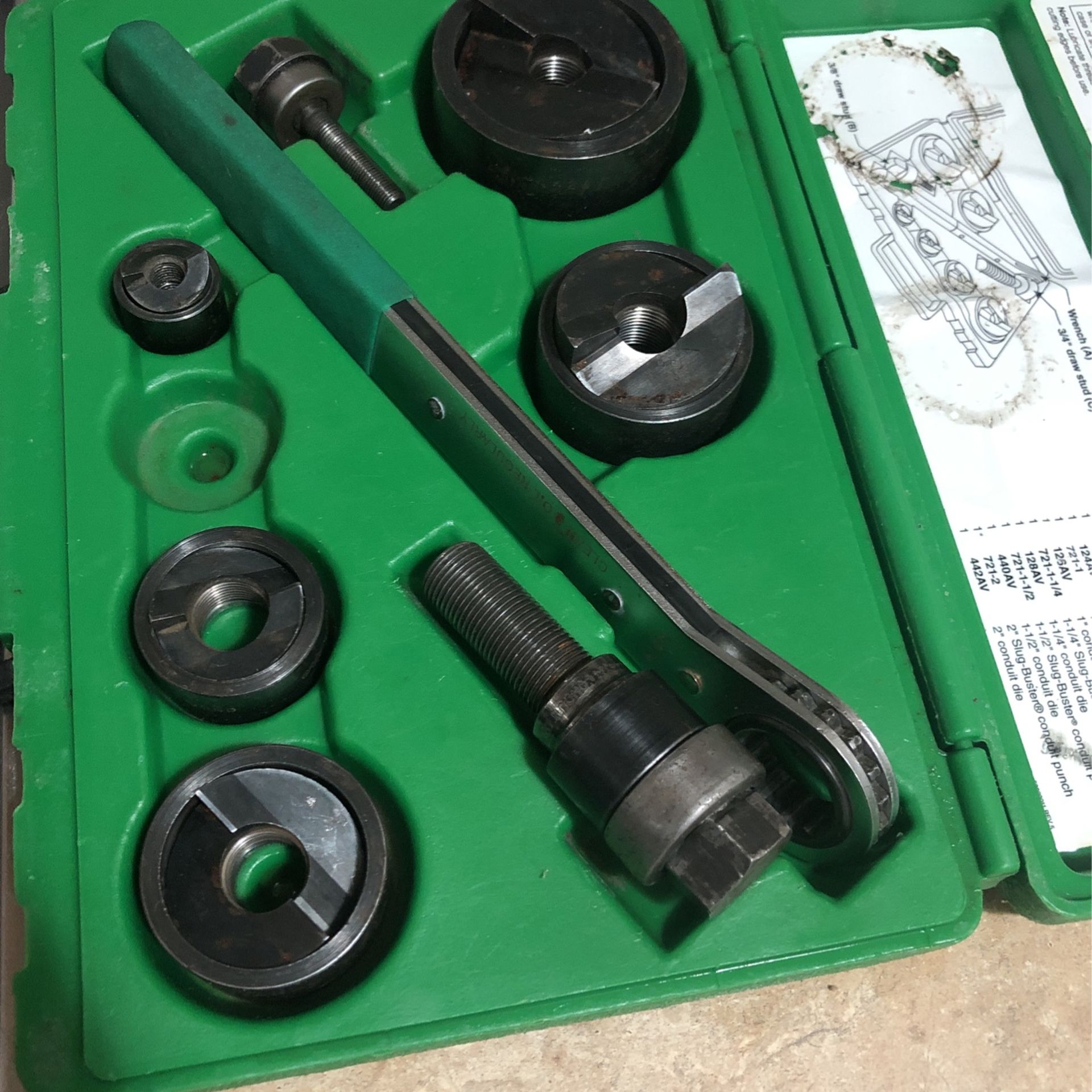 Greenlee 7238SB Slug-Buster Hydraulic Driver Kit 1/2" - 2" (1 Set)used /good Condition /muy Buena Condicion 