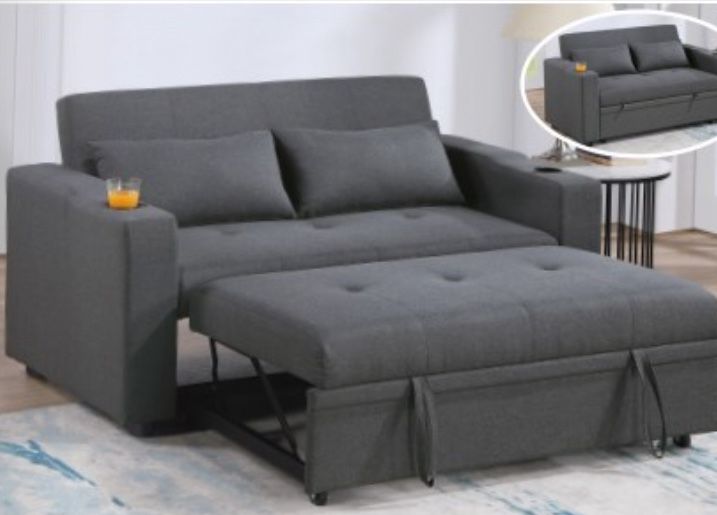 Convertible Sofa Sleeper Sofa W/cup Holder