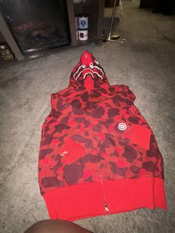 Red Double Hood Bape Hoodie.