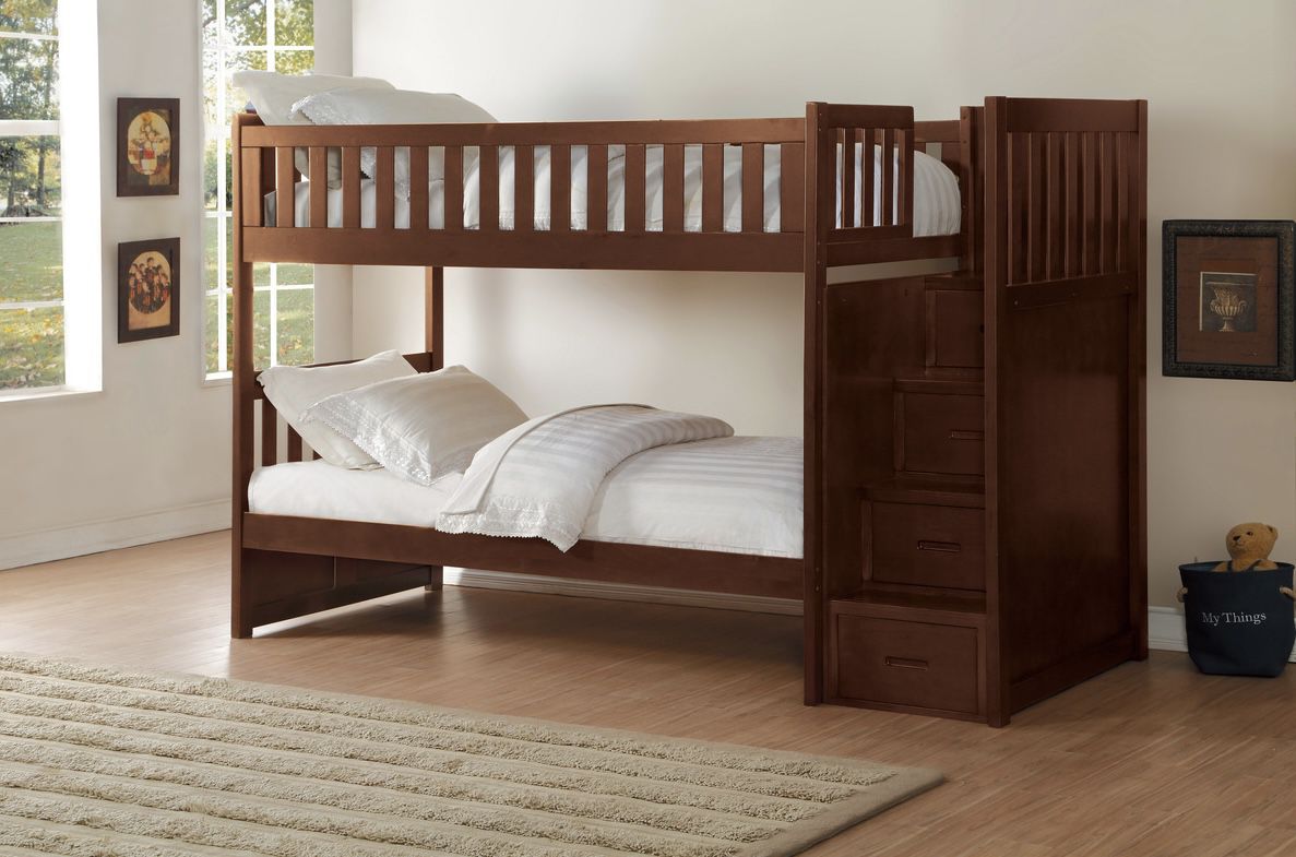Twin Over Twin Step Bunk Bed (new)