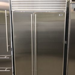 Sub Zero 48” Stainless Steel Built In Side By Side Refrigerator 