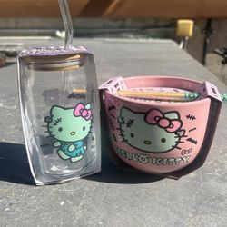 New Hello Kitty Frankenstein Bowl & Cup $25