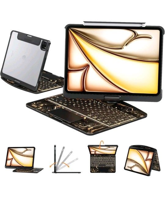 Transparent Case Keyboard iPad Air 11 Inch and 10.9” iPad Air 5th/4th & 11" iPa