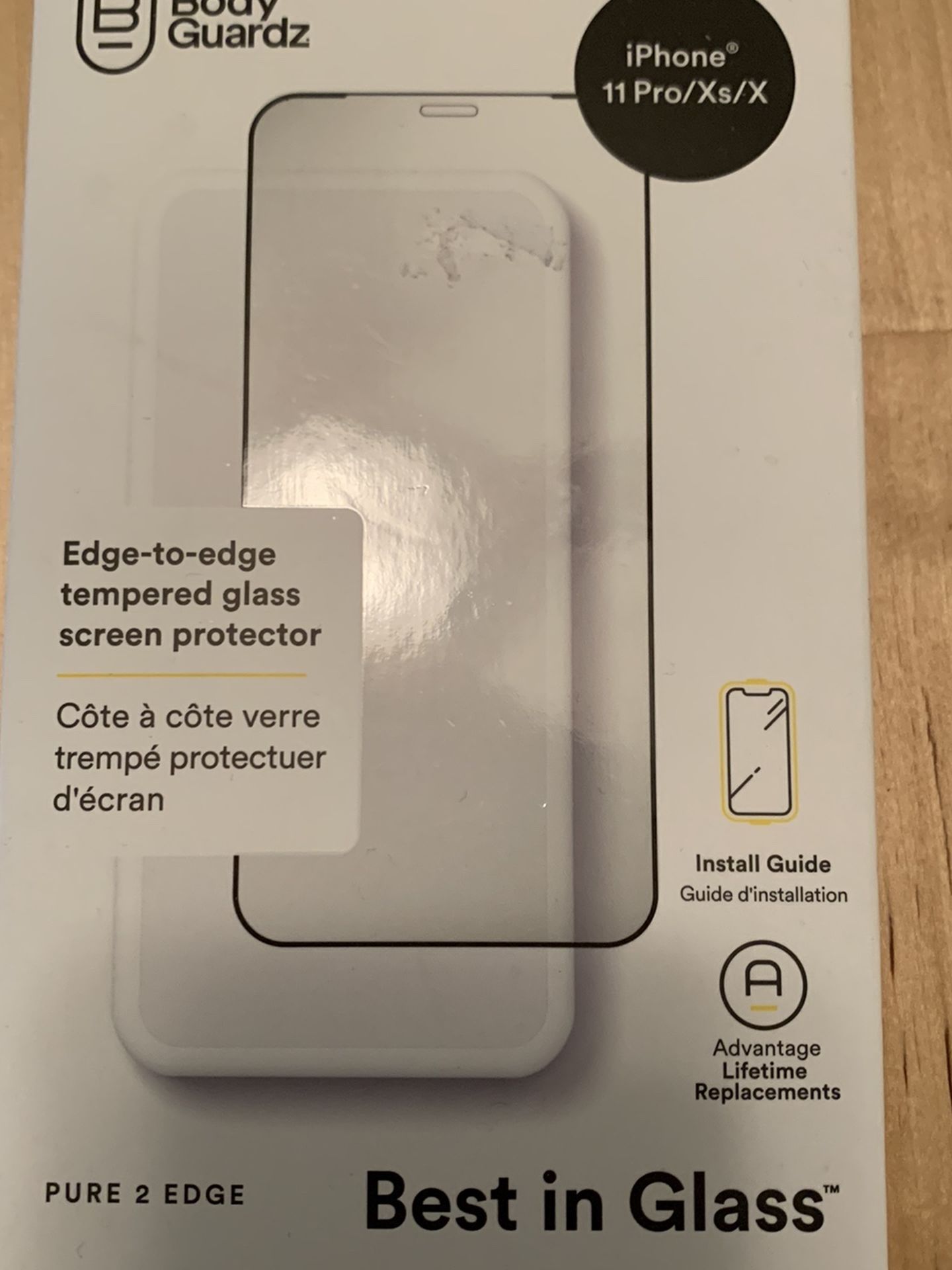 BodyGuardz glass screen protector for iphone Xs, 11pro