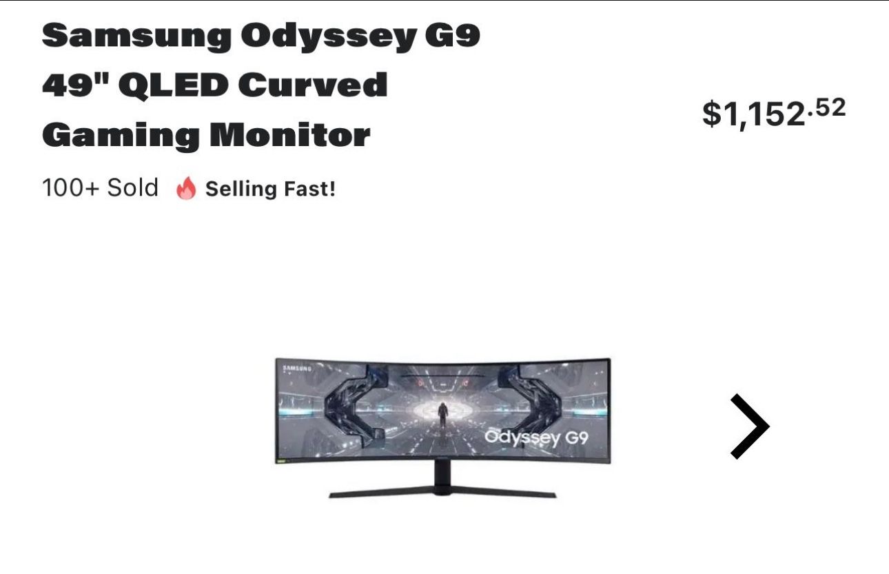 Samsung Odyssey Gaming Monitor 49 Inch Curved 