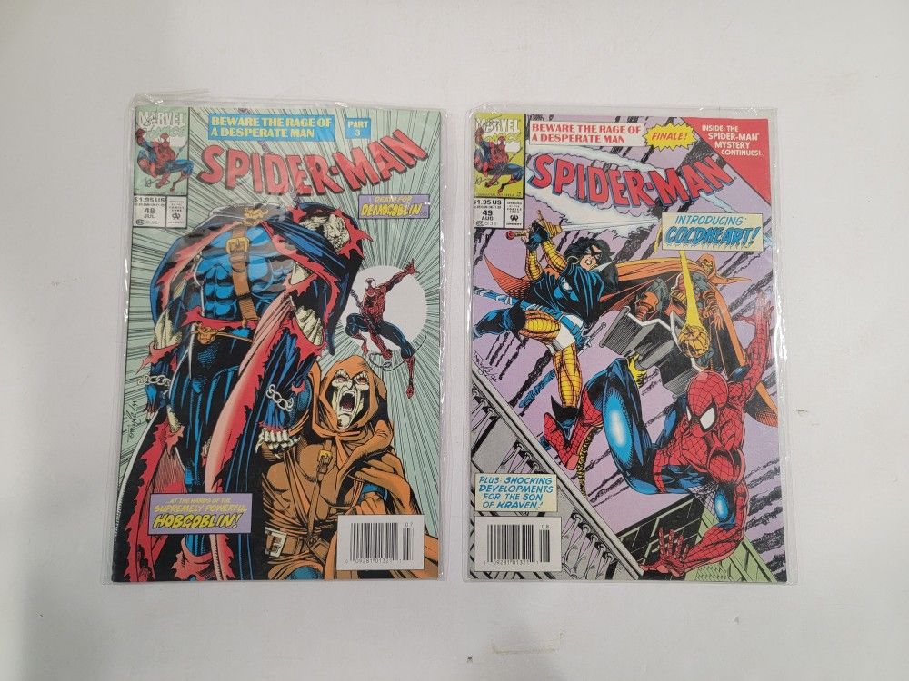 Lot of 2 Marvel Comics ~ 1994 Spider-Man #48 & #49, Beware The Rage Of A Desperate Man 