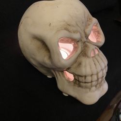 Ceramic Skull Votive Holder Halloween Decor 