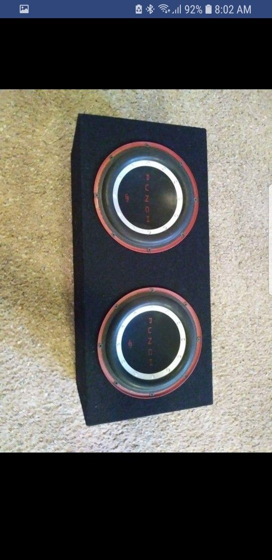 Old School Rockford Fosgate 8 inch subwoofer in sealed enclosure