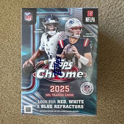 2025 Topps NFL Chrome Football Trading Card Value Blaster Box - IN HAND