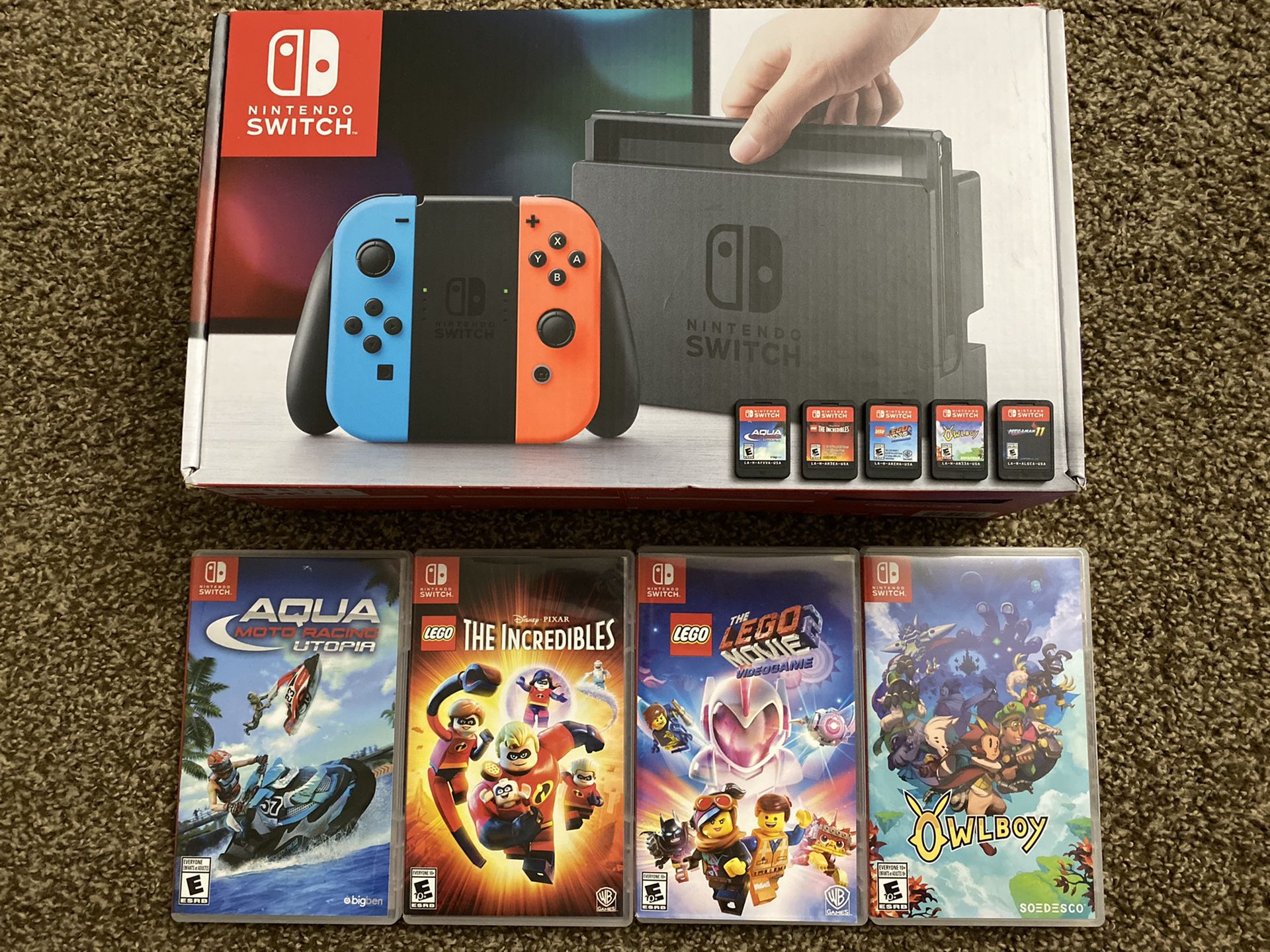 Nintendo Switch Complete with 5 Physical Games