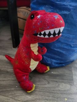 Red dinosaur puppy toy