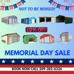 GREAT OFFERS ON ALL CARPORTS, BARNS, SHEDS, GARAGES