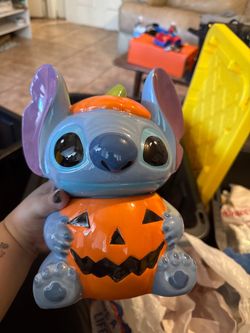 Halloween stitch cookie jar