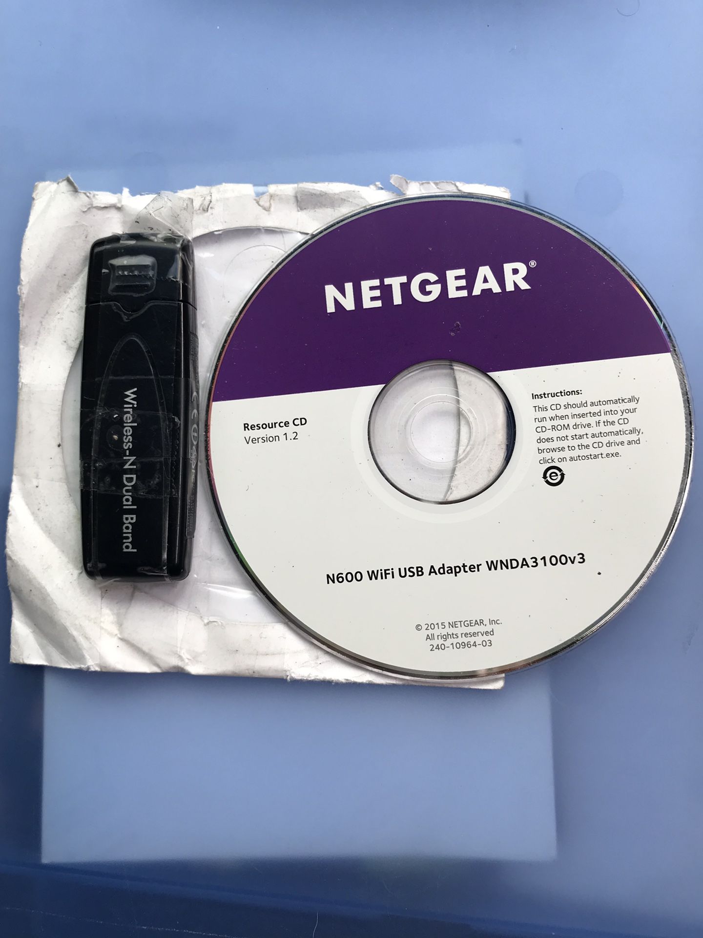 Netgear Wi-Fi adapter and CD