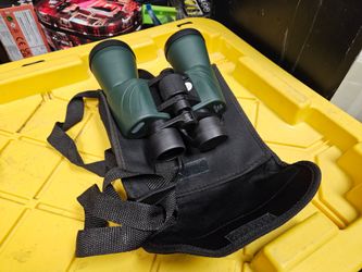 Green and Black Binoculars with Carry Case