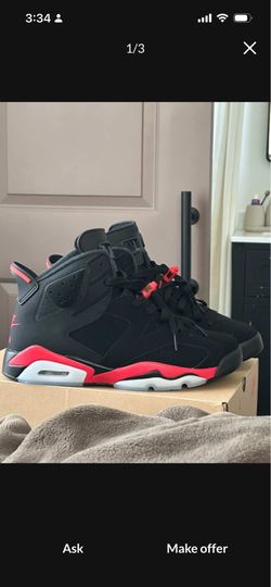 Jordan 6 “Infared  used 1 time  great condition size 10M $$170