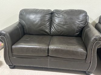 Like New Charcoal Leather Sofa Set of 2 - AZ, USA