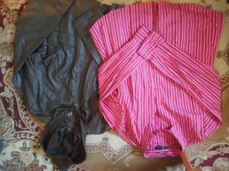Woman's leather jacket and blouse new size 1x