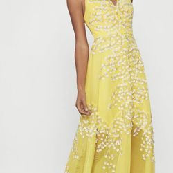 Bcbg V Neck Yellow Dress Size 0