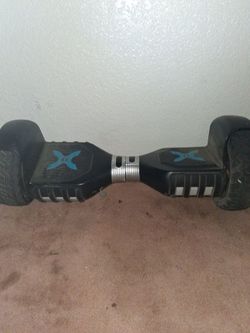 Black Off-Road Hoverboard with Blue X Logo