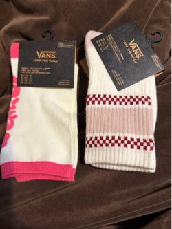 Two pairs ladies vans crew socks 6.5-10 nwt