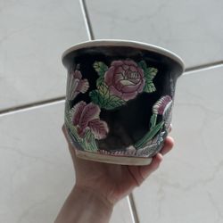 Chinoiserie Floral Pattern Planter 