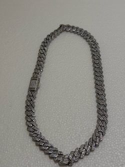 SilverTone Iced Out Cuban Link Chain 22inch - throw offers
