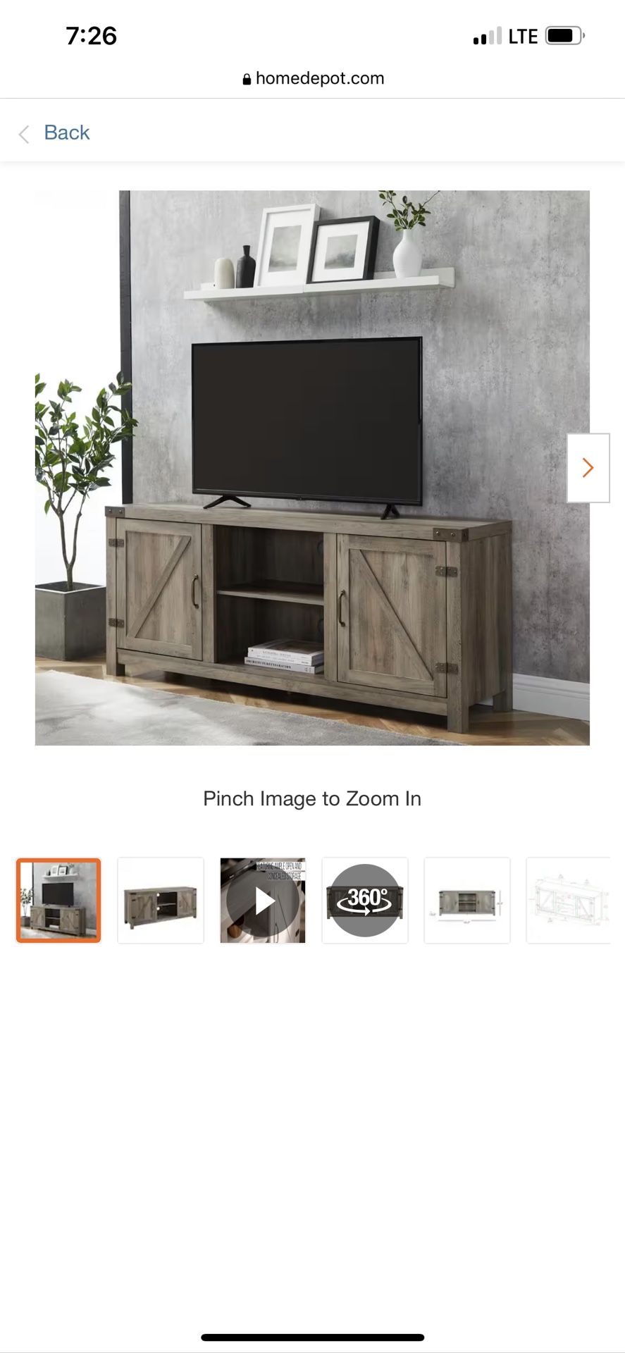 Walker Edison Modern Farmhouse Double Barn Door Grey for