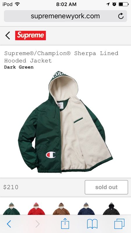 Supreme champion sherpa lined hooded jacket hotsell