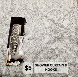 Shower Curtain and hooks