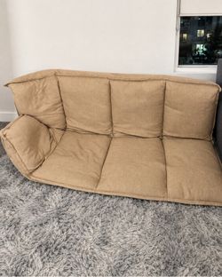Beige Foldable Floor Sofa Chair – Moving Sale