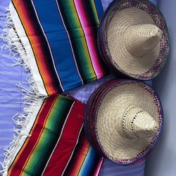 Mexican Sombreros And Blankets 