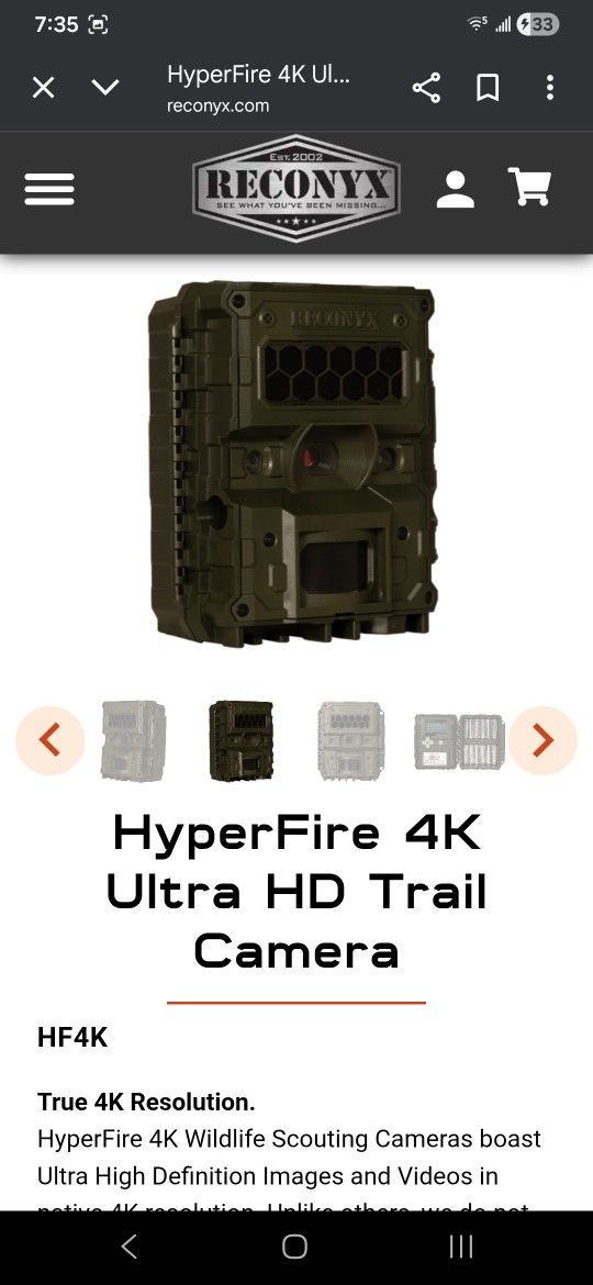 RECONYX HyperFire 4K Ultra HD Trail Camera