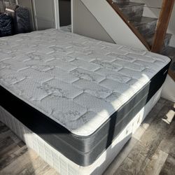 Like New Queen Mattress And Box Spring (Delivery Available)