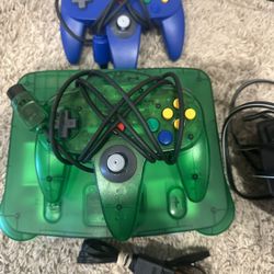 Nintendo N64 Jungle Green Bundle With Games