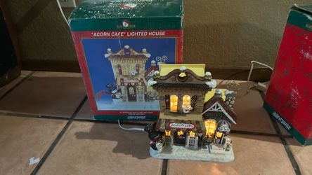 “Acorn cafe” lighted house, Kurt S. Adler snowtown