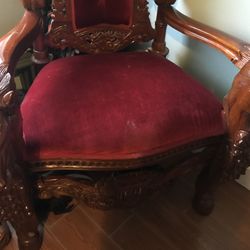 Hand Carved Mahogany Chair