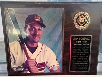 Juan Gonzalez Cleveland Indians MLB Photo Plaque
