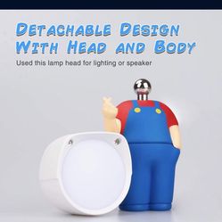 Night Light Bluetooth Speaker, Portable Wireless Bluetooth Speaker, Small Desk Lamp with Touch Sensor, Rechargeable Nursery Night Light for Baby, Kid