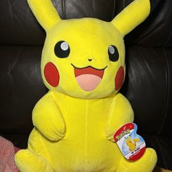 Licensed Pokemon 24" Pikachu Plush Giant Jumbo 2' Ft Official Nwt