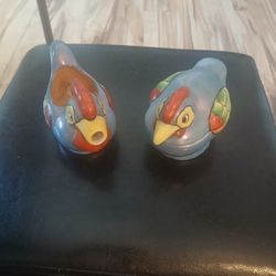 Vintage Rooster/hen Cream And Sugar Bowl