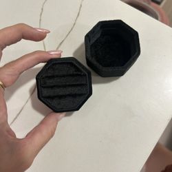 black three slot ring box - wedding