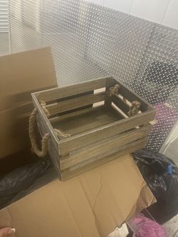 Boho Wood Decor Basket