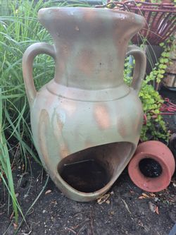 Terracotta Vase/ Garden Decor   H 16"1/2, W 10"